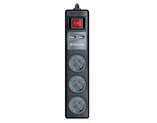 Мережевий подовжувач REAL-EL RS-3 USB Charge