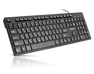Сучасний тонкий компактний дизайн, традиційна розкладка клавіш, клавіша швидкого доступу до браузера, інтерфейс USB, низькопрофільні клавіші з м'яким ходом – особливості клавіатури  REAL-EL Comfort 7080