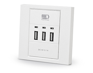 Стаціонарна USB-розетка з вмонтованим блоком живлення USB REAL-EL CW-303