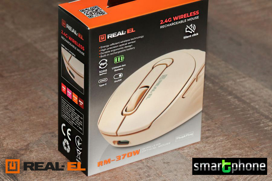 REAL-EL RM-370W – симетричний дизайн, безшумні кнопки та вбудований акумулятор